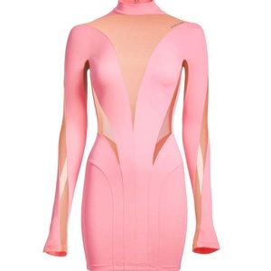 ✯ SMALL Mugler x H&M Mesh Paneled Mini Dress ✯